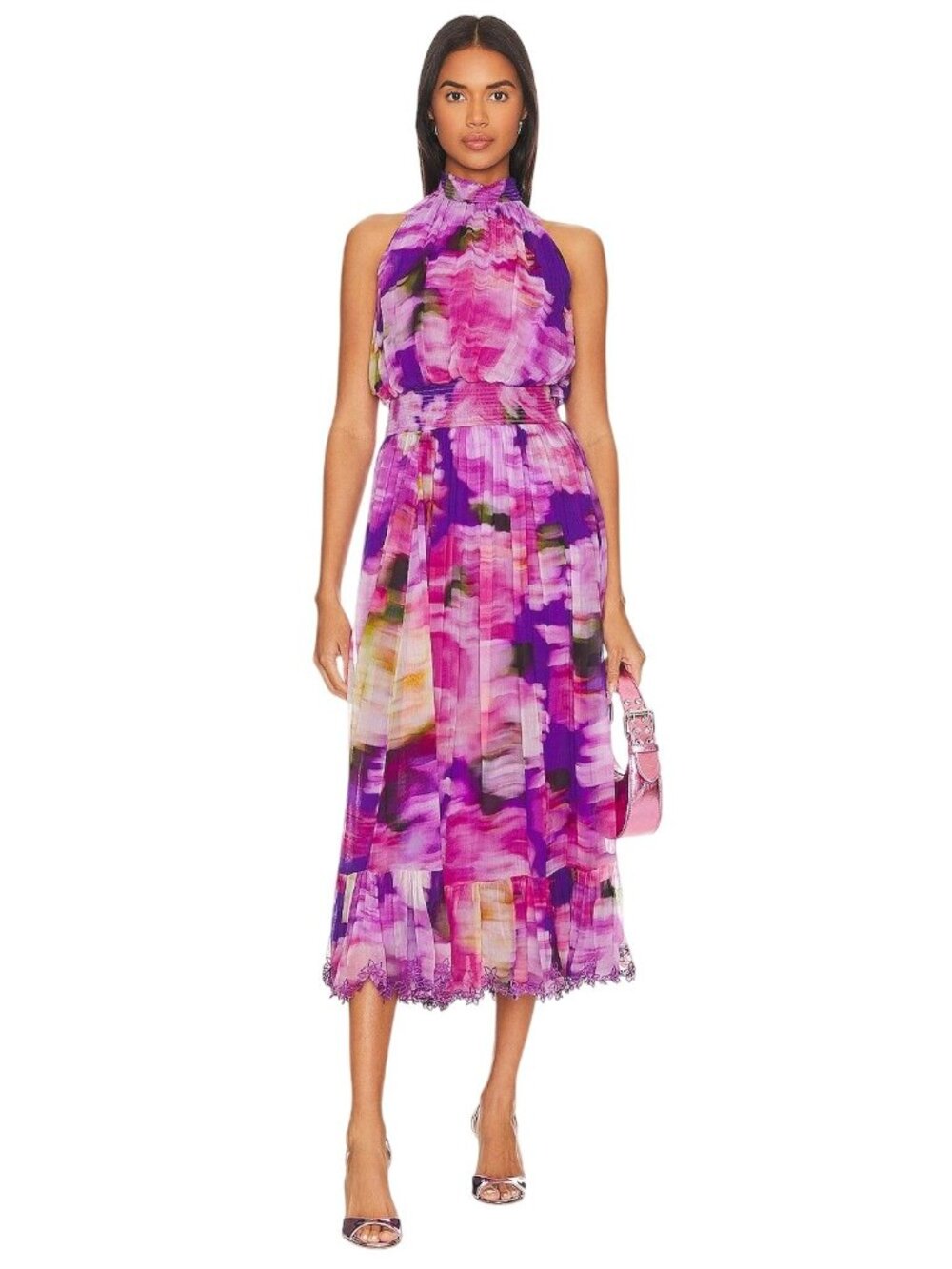 HEMANT AND NANDITA Anay Midi Dress in Multi Lurex X-Small New Womens